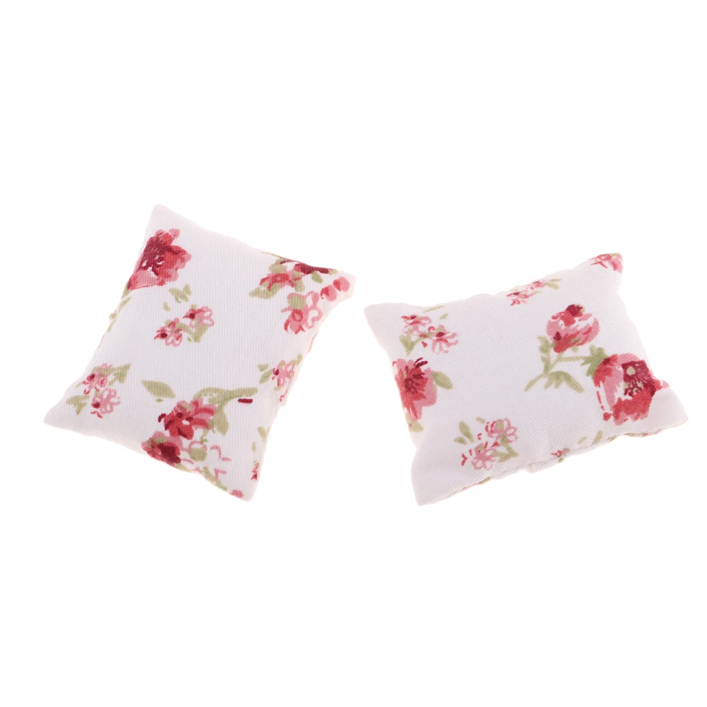 2 Set 1/12 Dollhouse Miniature Furniture Single Sofa Couch Cushions Living Room Accessories