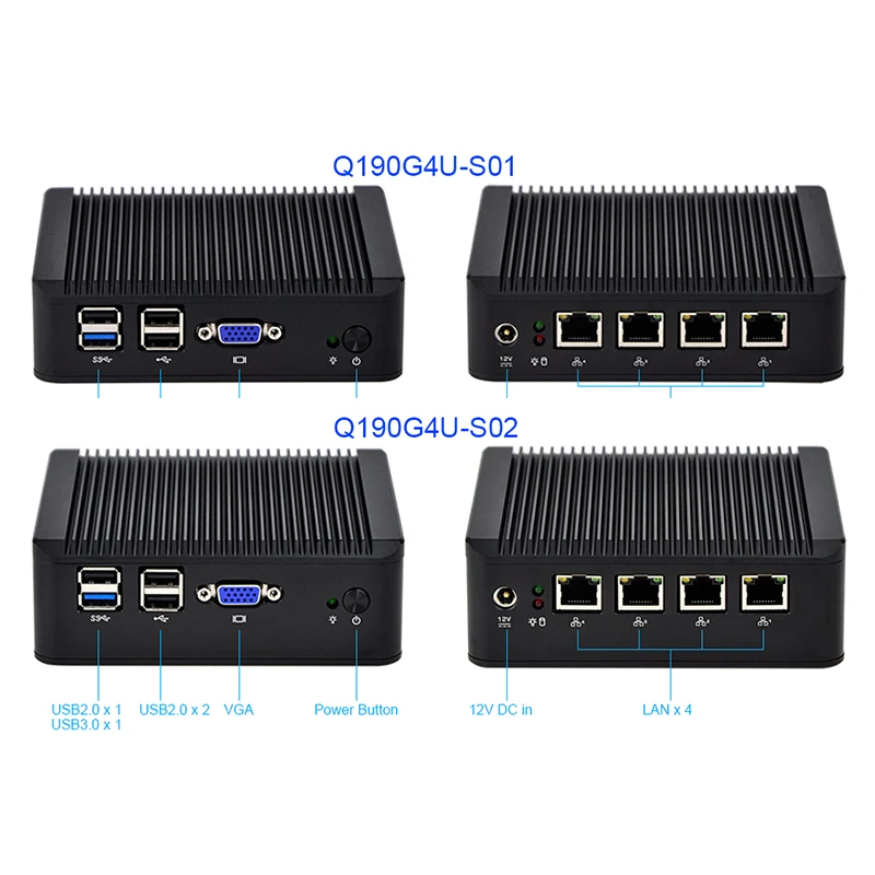 Мини ПК Qotom J1900 процессор с четырехъядерным Nano ITX 4 гигабитным NIC маршрутизатор