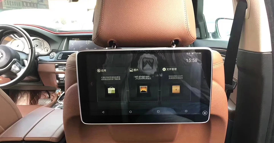 Top Auto Bluetooth TV Momitor Touch Screen Headrest DVD Player For BMW 5 Series G30 2017 Android 6.0 OS Rear Seat Entertainment 2