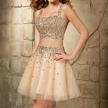 Two Pieces Black font b Cocktail b font font b Dresses b font 2016 Beading Prom