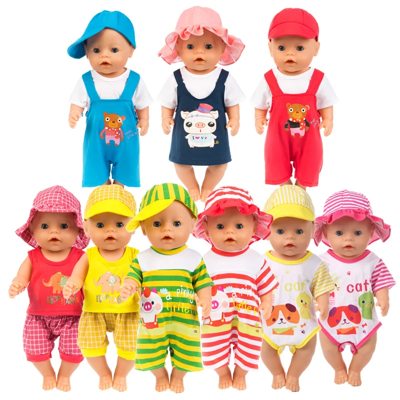 Sport-Set-hat-Doll-Clothes-Wear-for-43cm-17inch-baby-Doll-Children-best-Birthday-Gift-only