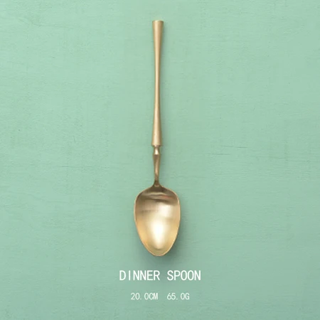 CHANOVEL золотой 304 нержавеющая сталь S poon нож десерт вилка Столовые приборы столовая посуда набор кухонных принадлежностей - Цвет: Dinner Spoon