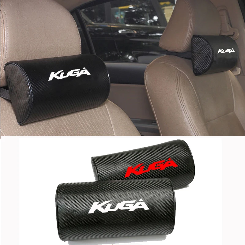 

Carbon Fiber Texture PU leather Auto Car Seat Head Neck Rest Cushion Headrest Pad Car Neck Pillow For Ford Kuga