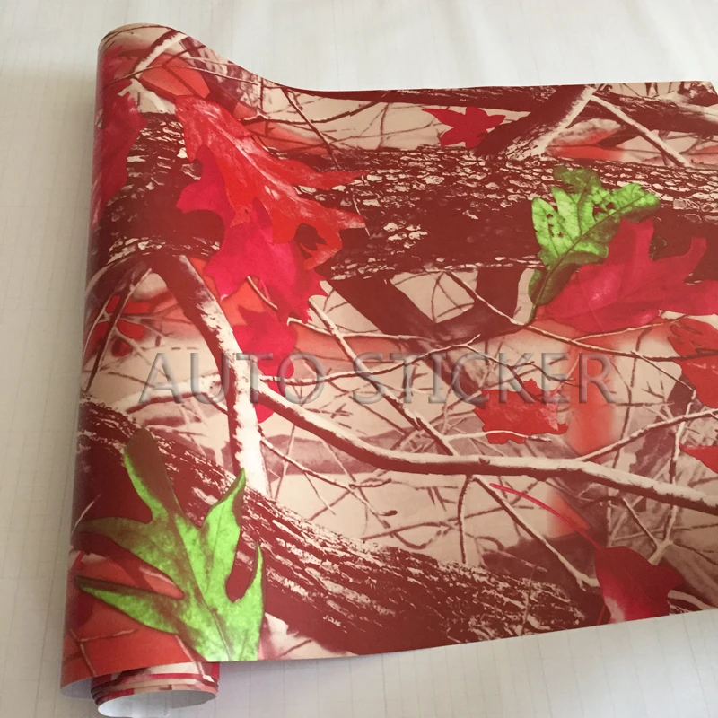 red realtree camo vinyl car wrap 4