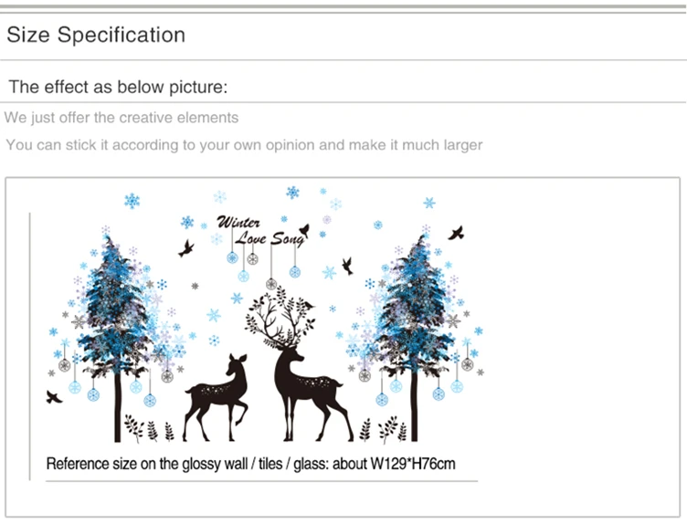 [SHIJUEHEZI] снежинки деревья олень волк наклейки на стену ПВХ DIY животные настенные наклейки для гостиной Дети Спальня украшение дома