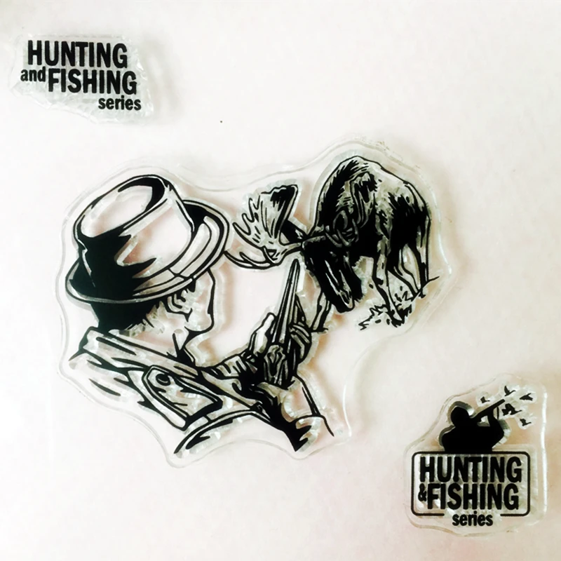

YLCS402 Hunting Silicone Clear Stamps For Scrapbooking DIY Photo Album Cards Decoration Craft Transparent Stamp Clear Stamp New