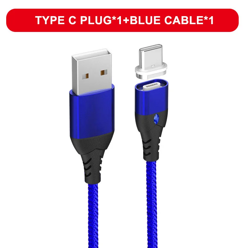 Магнитный кабель 3A Usb type c кабель Быстрая зарядка для iPhone X S MAX XR 8 7 зарядное устройство для телефона samsung s9 oneplus 6t Передача данных - Цвет: Blue for Type-c