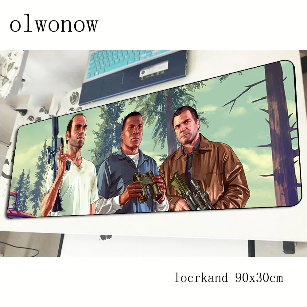 Gta Pad Mouse Locked Edge Computador Gamer Mouse Pad 90x30cm Padmouse