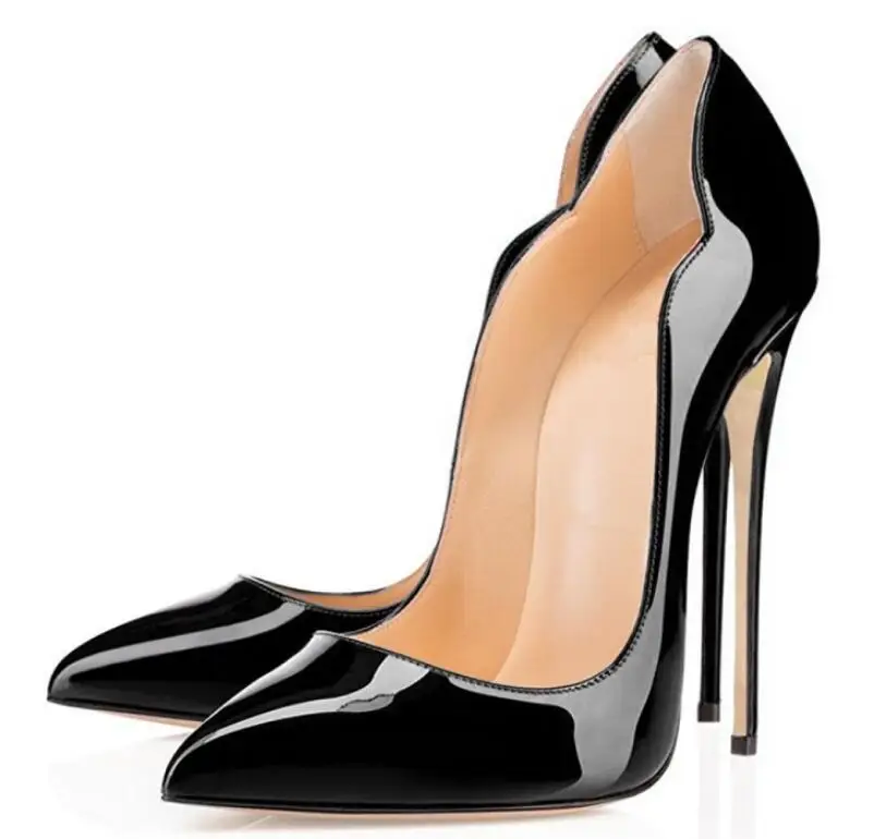 

Women's High Heels Wedding Shoes 12cm Heel Woman Purps Sexy Zapatos Mujer Tacon Black Red Women's High Heels Shoes Party 35-44