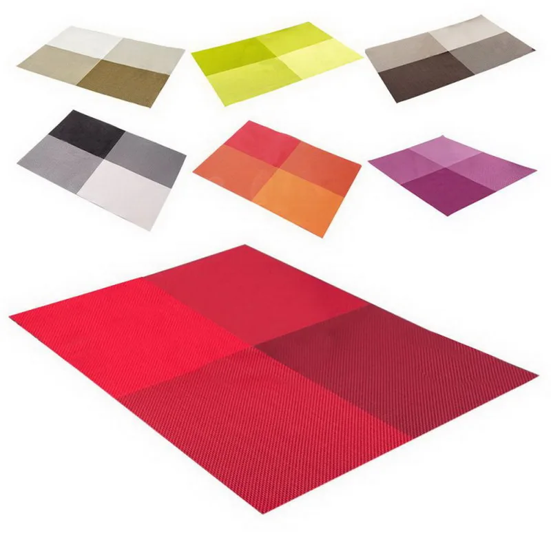 1pc Table Mats Kitchen Table Mats Dinning Waterproof Placemat 7 Colors Decoration PVC Table Cloth