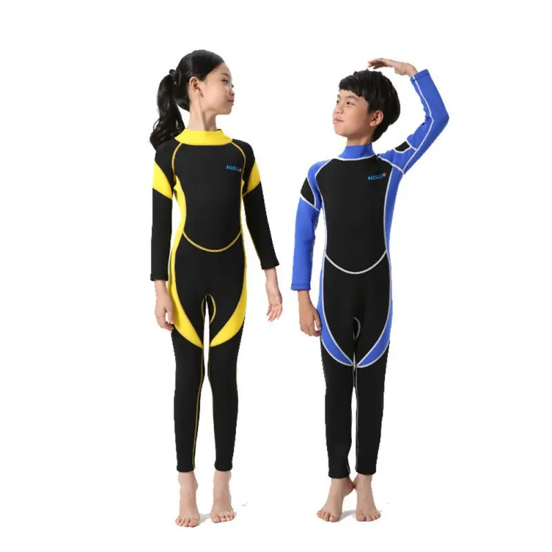 Neoprene Wetsuits Kids Long Sleeves Swimwear Boys Girls Diving Suits Surfing Children Rash