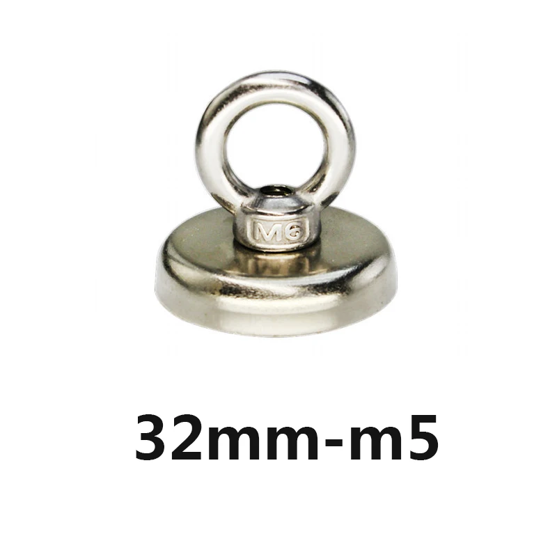 

D32mm strong powerful round neodymium Magnet hook salvage Fishing magnet sea equipments Holder Pulling Mounting Pot with ring