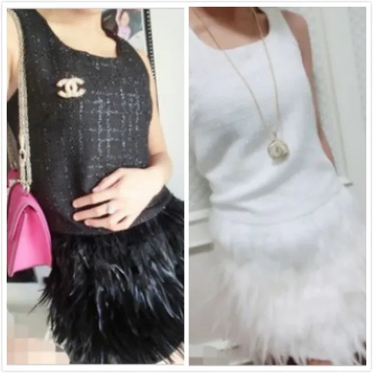 

Rooster hackle feather skirt mini length, fully double layer fabric lined, 8 sizes available , #SKT022