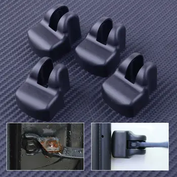 

DWCX 4pcs Black Car Door Stopper Limiter Lock Hinge Buckle Cover Trim Inner Accessories Plastic Fit For Toyota Land Cruiser 2018
