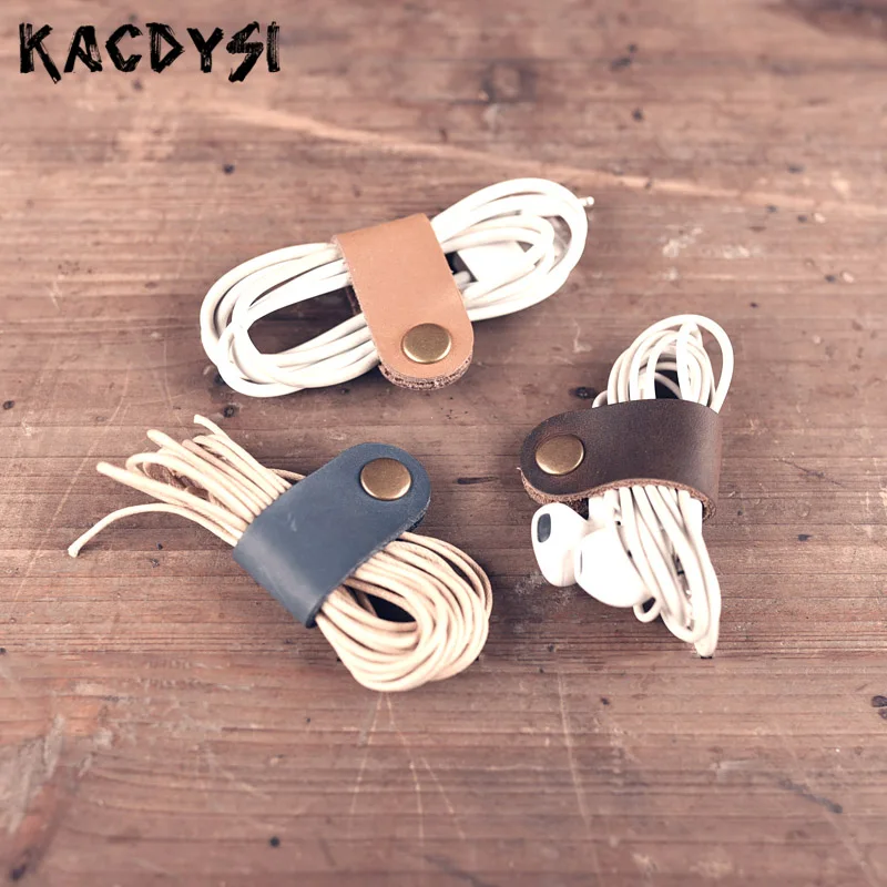 3pcs Split Leather Unisex Vintage Creative Clip Simple Key Ring Cables For Micro USB Cable Charger Data Cords Line | Багаж и сумки