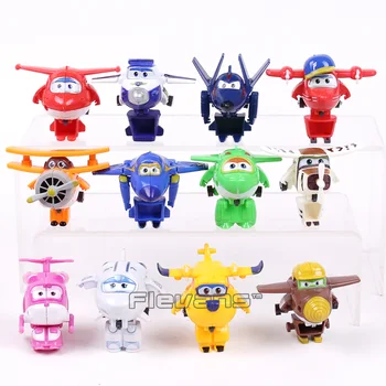 

Super Wings Mini Planes Toys Deformation Airplane Robots Donnie Dizzy Mira Jett Paul Grand Albert ABS Action Figures 12pcs/set