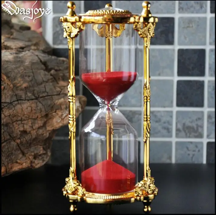 

Creative Gift Home Decoration Metal Art Craft 15minutes Hourglass Ampulheta Sand Watch Vintage Decor Desktop Watch Timer