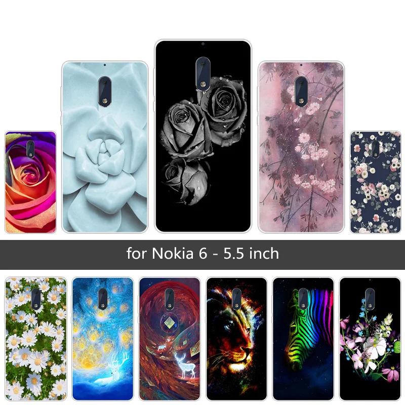 

5.5" For Nokia 6 Back Cover Soft TPU Transparent Silicone Fundas Coque For Nokia6 Colored Phone Case Bags For Nokia 6 Six Coque