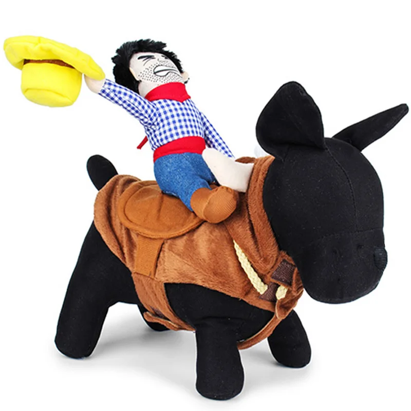 

Funny Pet Dog Costume Cowboy Novelty Suit Cat Clothes for Dogs Riding-horse Clothing Outfit Pets Dog Costume Party Suit 38
