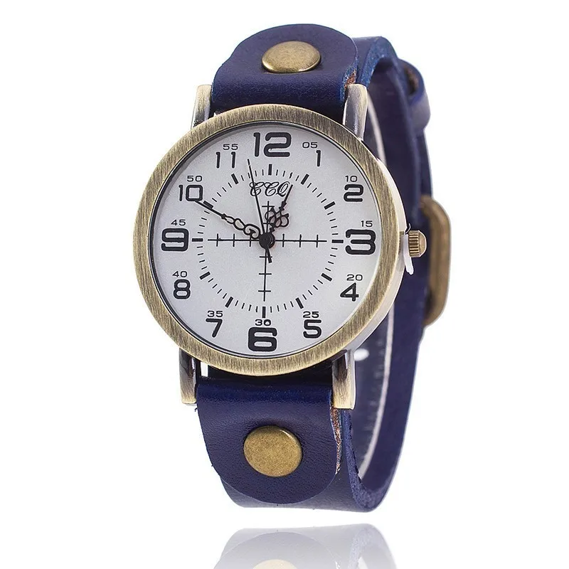CCQ винтажные часы-браслет из коровьей кожи женские наручные часы повседневные Роскошные Кварцевые часы Relogio Feminino 1821