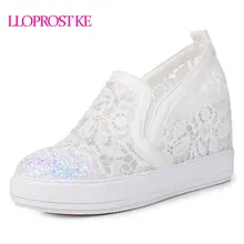 LLOPROST KE/Элегантные лоферы; женская повседневная обувь на шнуровке с круглым носком; женская модная летняя обувь на платформе, увеличивающая рост; dxj2146