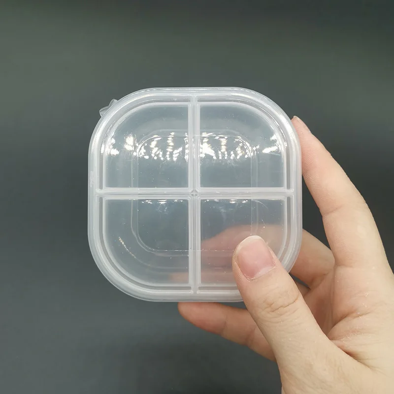 

Happy Monkey 25pcs/Lot 120ml Slime Box Plastic 4 Grid Slime Container Transparent Storage Box For Fluffy Clear Cloud Slime