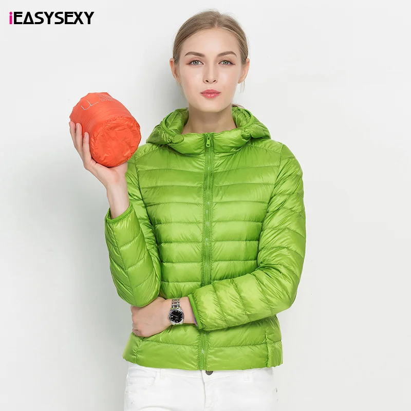iEASYSEXY 2016 Solid 18 Colors Abrigo Mujer Invierno With Hat 90 White Duck Down Ultra Light