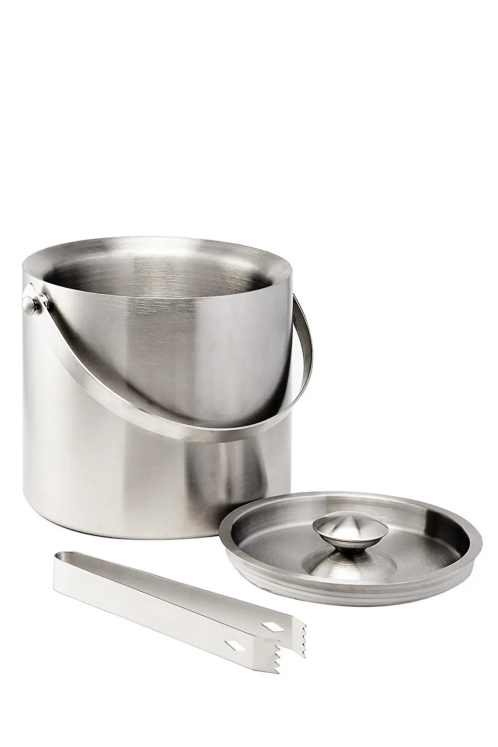Stainless Steel Ice Bucket With Tongs-Silver Barware Serveware for Parties Events Gatherings