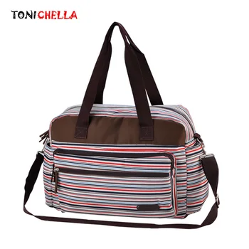 

3 Pcs/Set Baby Diaper Bag Stripe Design Large Fashion Mummy Nappy Handbag Maternity Mother Baby Care Stroller Hang Tote BB6021