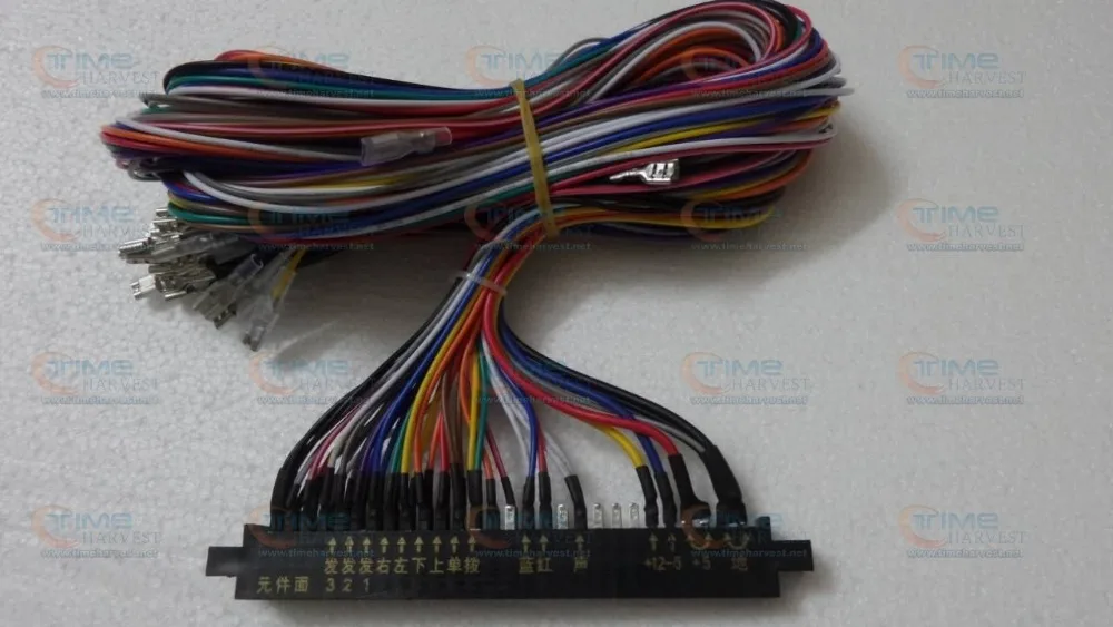 

4pcs Jamma Harness with 5, 6 action button wires & -5V wires Jamma 28 pin JAMMA wiring for arcade game cabinet machine parts