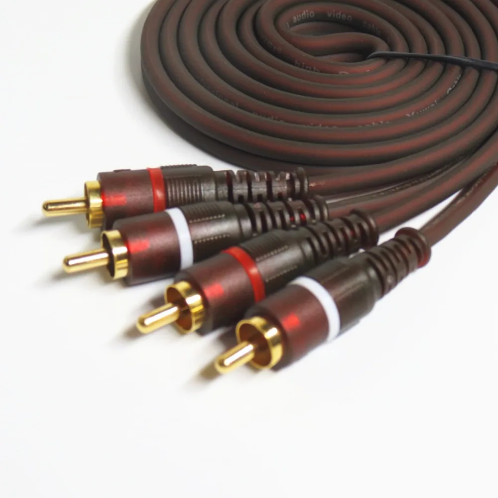 Бескислородный медный 99.99% AV кабель 2RCA к Аудиокабели штекер RCA Aux 1 5 м 2 3 стерео Rca