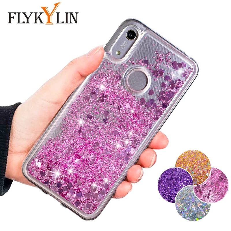 Жидкий блестящий чехол FLYKYLIN для Huawei Y6 2019 Y5 Prime 2018 Y7 Y9 Блестящий Мягкий силиконовый