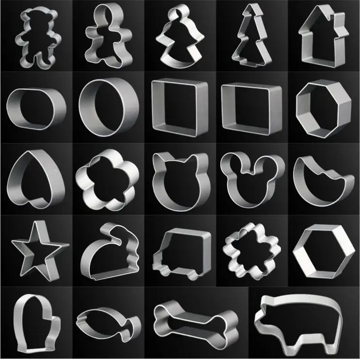

Cookie Frame Cake Alloy DIY Cooking Metal Cutter kitchen soap biscuit tool stencil Mold baking moule form 61 designs Aluminum