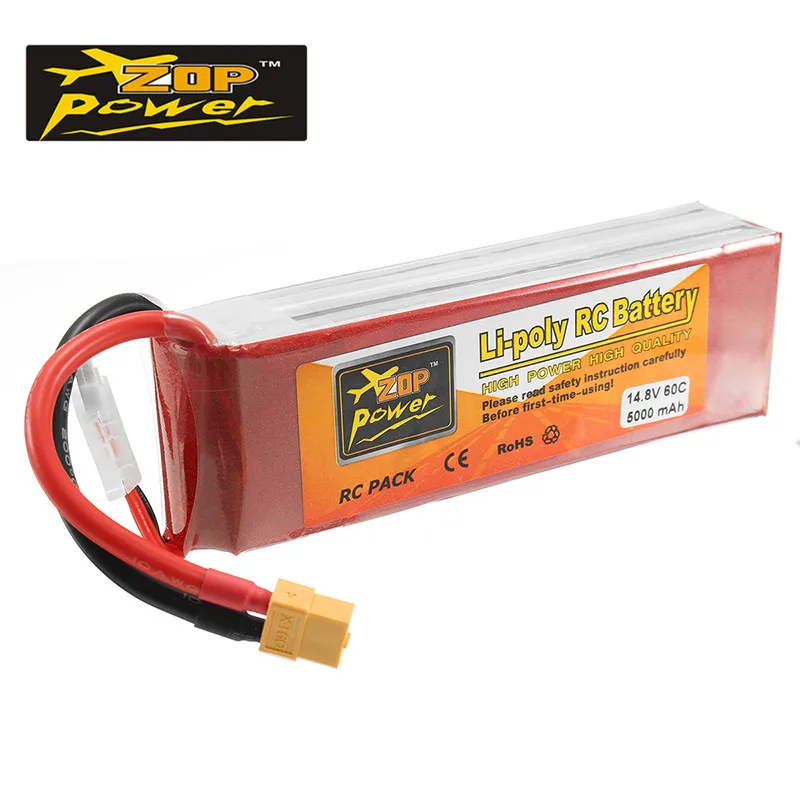 

Original ZOP Power 14.8V 5000mAh 4S 60C Lipo Battery XT60 Plug Connector for RC Camera Drones FPV Quadcopter Accs Spare Parts