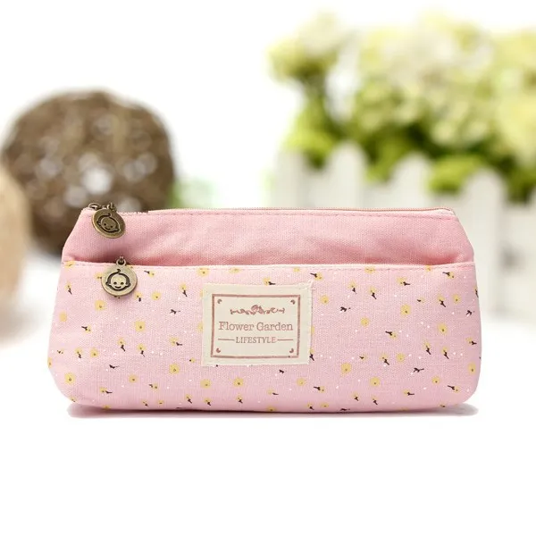 Buy 1 pcs Lovely Double Zipper Pencils Case Portable Student Stationery Storage