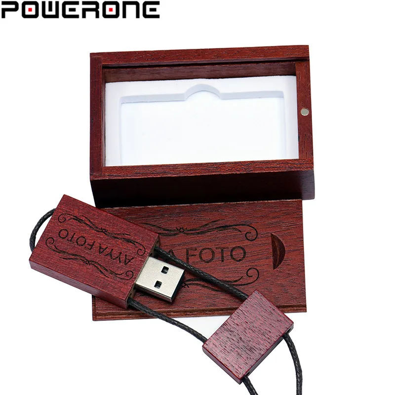 POWERONE Nutural деревянный USB флеш-накопитель ремешок деревянная Флешка 8 ГБ 16 ГБ 32 ГБ флеш-накопитель карта памяти U диск логотип клиента