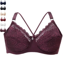 Женский бюстгальтер размера плюс, бесшовный Регулируемый кружевной бюстгальтер с полной чашкой, тонкое нижнее белье, бюстгальтер D E, бюстгальтер на косточках, женский элегантный бюстгальтер