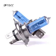 IZTOSS H4 Автомобильная галогенная лампа 100 Вт 12 В лампочка для мотоцикла 6000 К белые супер яркие противотуманные галогеновые лампы Автомобильные фары 2 шт