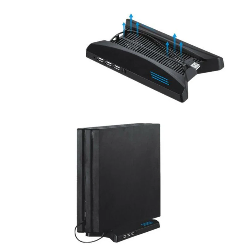PS4 Pro космический корабль Многофункциональный вертикальный стенд держатель Поддержка+ вентилятор охлаждения 2 кулера вентиляторы+ 3 хаба 2,0 портов+ USB для PS4 Pro PS4PRO