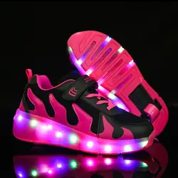 Синий, красный, розовый, белый цвет, мода для мальчиков и девочек жидкокристаллический световой ролик скейт обувь для детей Детские