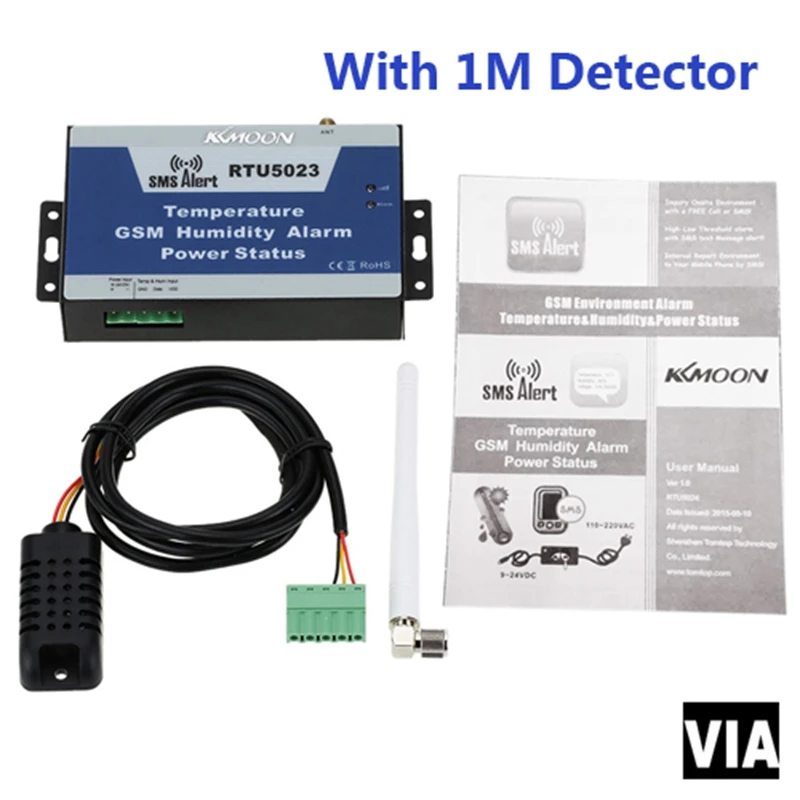 RTU5023+1M Detector Free Shipping GSM Temperature Monitoring SMS Power Humidity Environment Alarm Android APP Remote Control