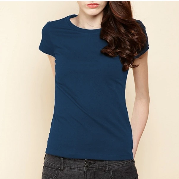 high quality plain blank t shirt for womens round neck daily casual