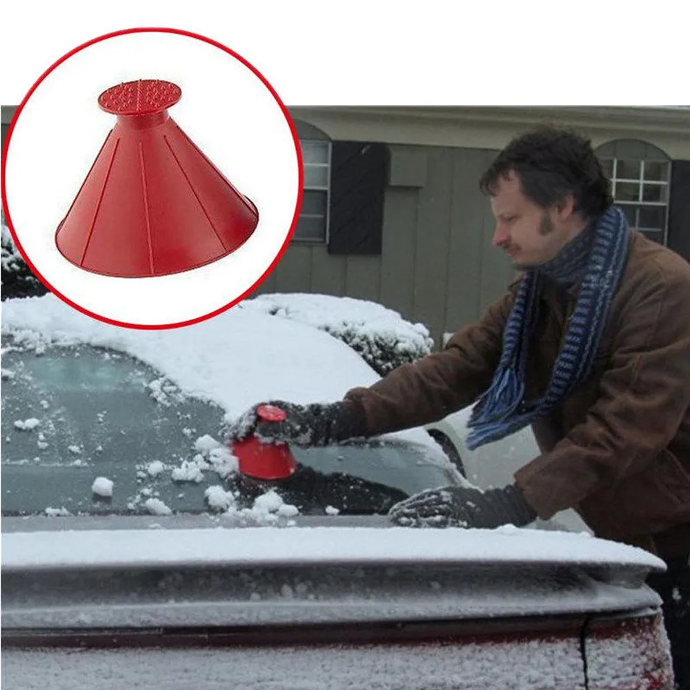 Scrape A Round Magic Cone Shaped Windshield Ice Scraper Snow Shovel