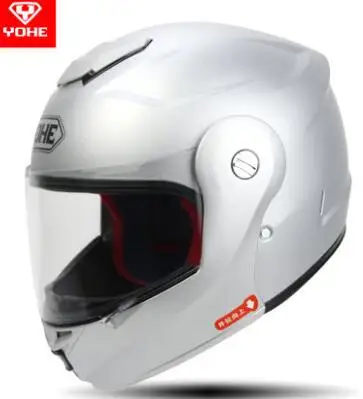 Новинка года Yohe анфас Moto rcycle шлем yh-973 открытым лицом Moto rbike шлемы Moto рыцарь undrape Шлемы Черный объектива - Цвет: sliver