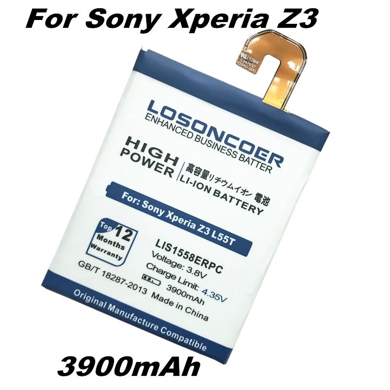 imágenes para LIS1558ERPC LOSONCOER 3900 mAh Batería Batería Del Teléfono Para Sony Xperia Z3 L55T L55U D6653 D6633 D6603 D6616 D5803 D5833 D6708 imágenes para LIS1558ERPC LOSONCOER 3900 mAh Batería Batería Del Teléfono Para Sony Xperia Z3 L55T L55U D6653 D6633 D6603 D6616 D5803 D5833 D6708