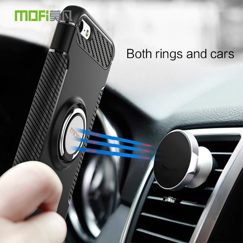 Goede Originele Mofi Magneet Auto Hybrid PC + TPU Ring Houder Stand Shockproof Hard telefoon Case Cover Apple iPhone 7 7 Plus 8 8 Plus