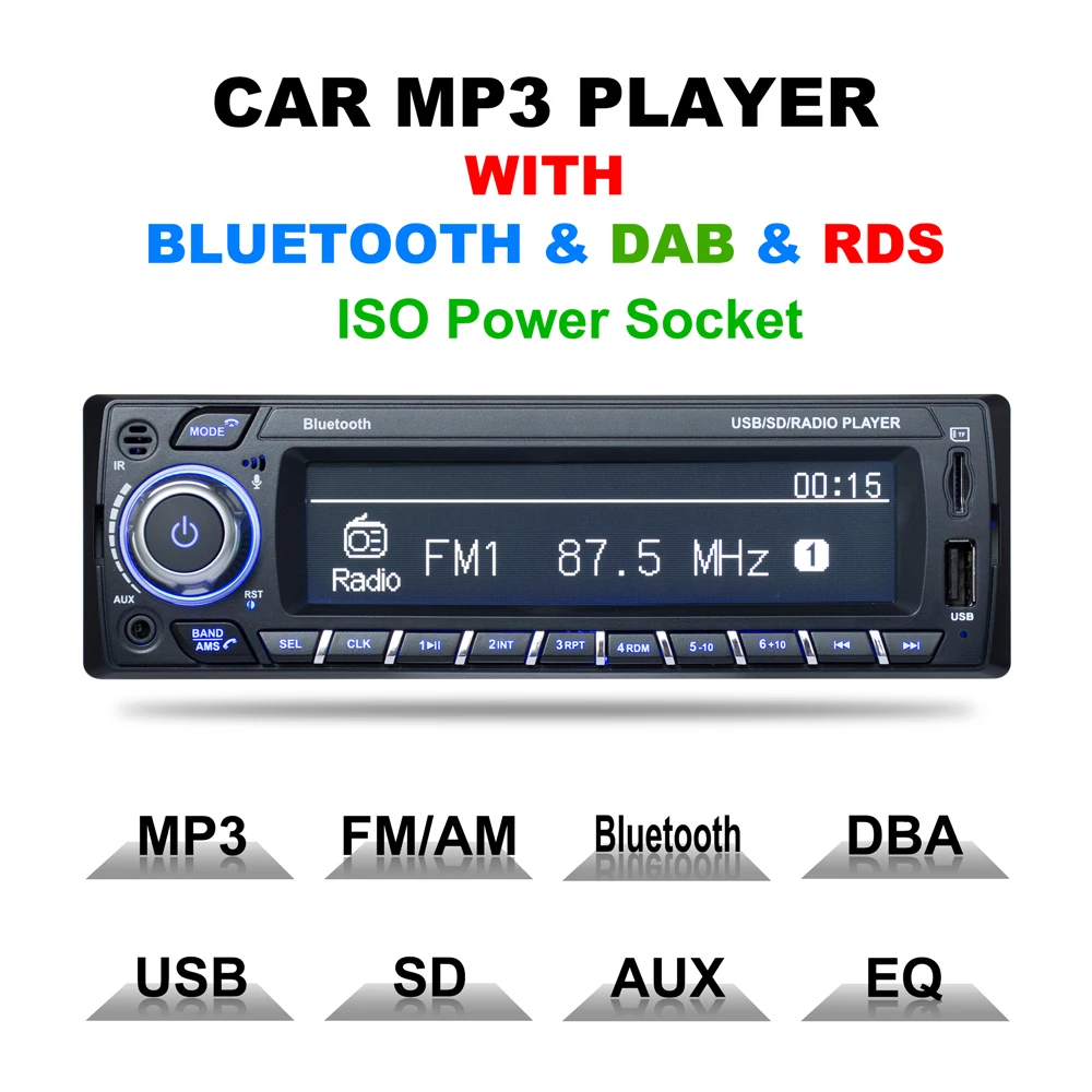 

1 Din Car Radio DAB RDS Bluetooth Wireless Car MP3 Player Hands-free Calling FM Car Radio Drop Shipping