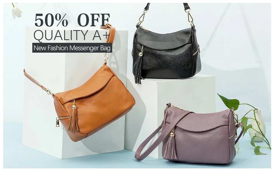 Zency 100% couro genuíno moda feminina ombro