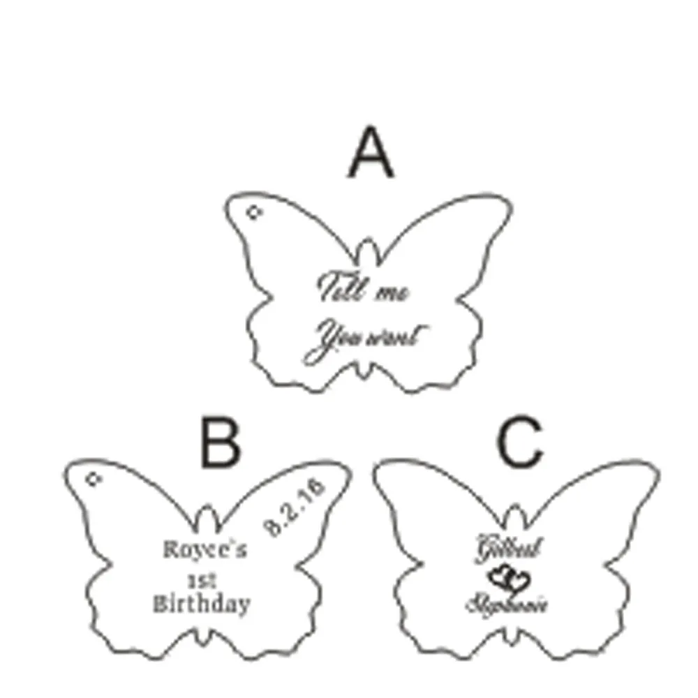 50pcs Personalized Clear butterfly star Custom Acrylic Blank Clear Acrylic Butterfly Key Chains Easter Party Gift Laser1