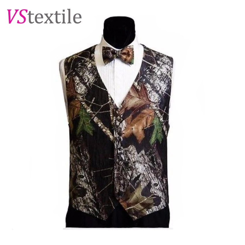 white camo wedding vest